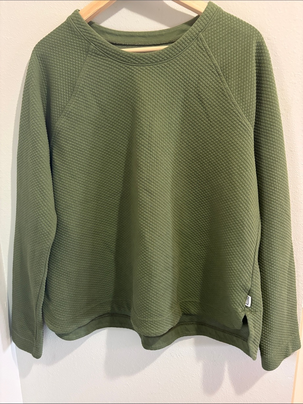 Duluth Trading Company Green Women's Waffle Textured Pullover Sweater (large)